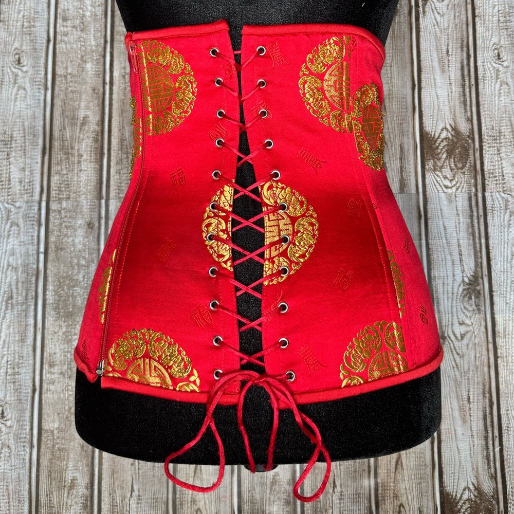 Juan Carlos Panera Vintage Red Beaded Corset